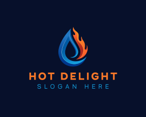 Water Fire Cooling logo design