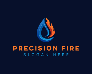 Water Fire Cooling logo design