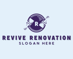 Renovation - Paintbrush Renovation Painter logo design