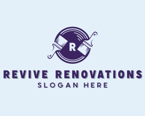 Renovation - Paintbrush Renovation Painter logo design