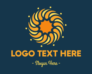 Solar - Golden Sun Circle logo design