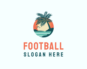 Tropical Beach Sunset Logo