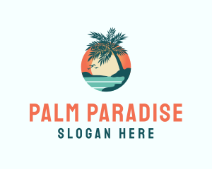 Tropics - Tropical Beach Sunset logo design