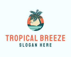 Caribbean - Tropical Beach Sunset logo design