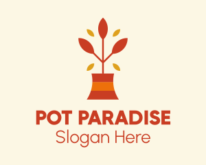 Pot - Autumn Pot Plant logo design
