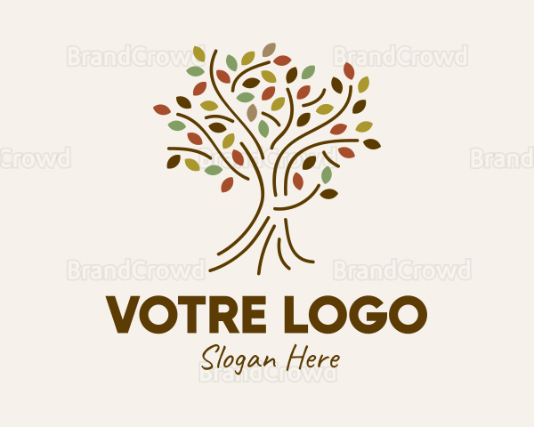 Autumn Outline Tree Logo