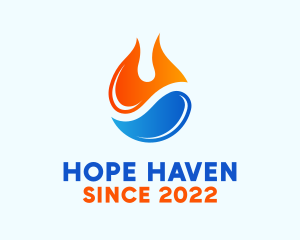 H2o - Fire Water Element logo design