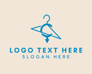 Fashion Designer - Blue Fashion Hanger logo design