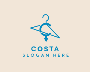 Blue Fashion Hanger  logo design