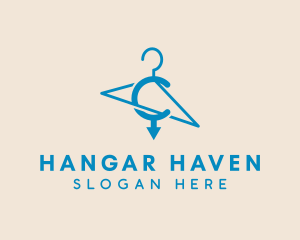 Hanger - Blue Fashion Hanger logo design