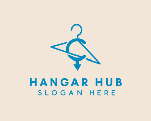 Hanger - Blue Fashion Hanger logo design