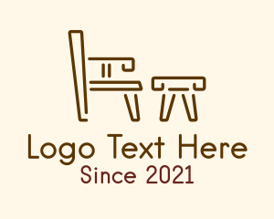 Table Chair Furniture logo design