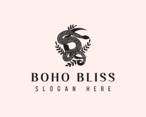 Boho Moon Snake logo design