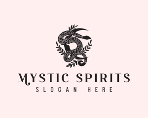 Boho Moon Snake logo design