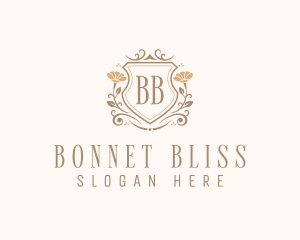 Stylish Floral Shield  logo design