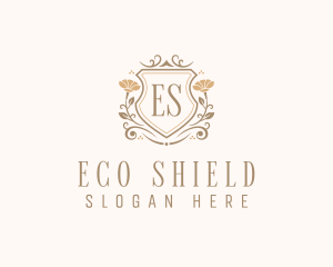 Stylish Floral Shield  logo design