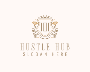 Stylish Floral Shield  logo design