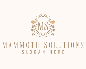 Stylish Floral Shield  logo design