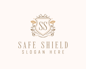 Stylish Floral Shield  logo design