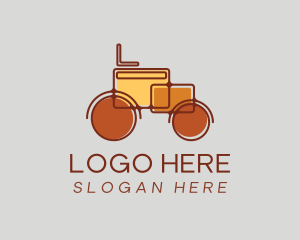 Mechanic - Retro Farming Tractor logo design
