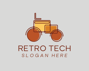 Retro Farming Tractor logo design