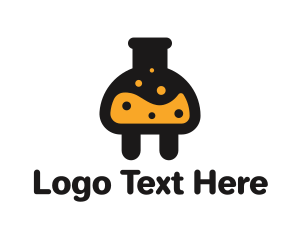 Teacher - Laboratory Flask Plug logo design