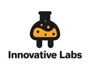 Laboratory Flask Plug logo design