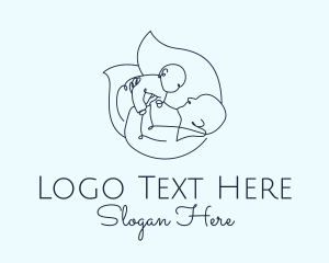 Black Circle - Parenting Line Art logo design