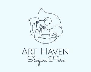 Parenting Line Art logo design