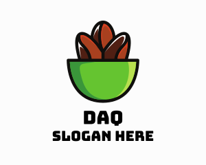 Organic - Coffee Bean Bowl logo design