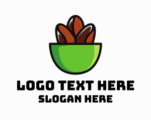Pot - Coffee Bean Bowl logo design