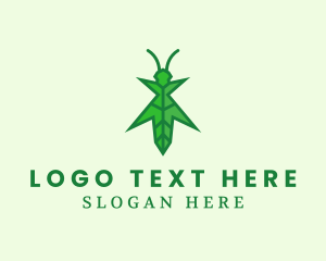 Cricket - Nature Leaf Grasshopper logo design