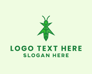 Entomology - Nature Leaf Grasshopper logo design