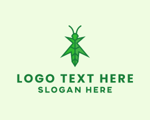 Nature Leaf Grasshopper  Logo