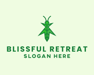 Pest Control - Nature Leaf Grasshopper logo design