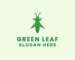 Nature Leaf Grasshopper  logo design