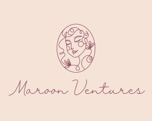 Maroon - Organic Woman Beauty logo design