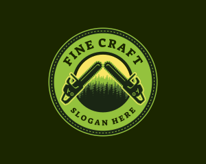 Forest Woodwork Chainsaw logo design