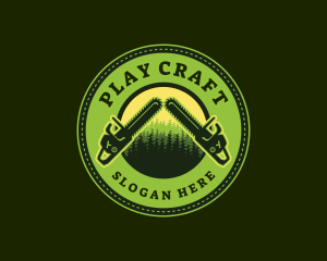 Forest Woodwork Chainsaw logo design