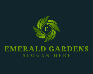 Eco Garden Leaves logo design