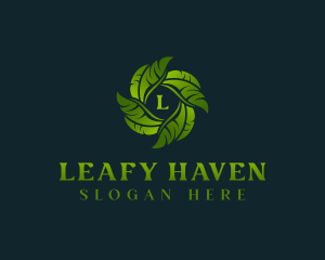 Eco Garden Leaves logo design