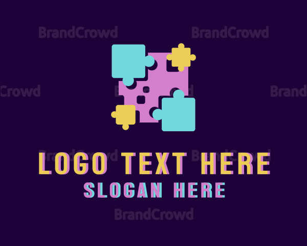 Pixel Jigsaw Puzzle Logo