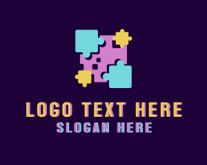 Video Game - Pixel Jigsaw Puzzle logo design