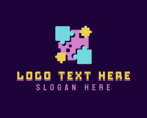 Pixel Jigsaw Puzzle Logo