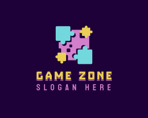 Pixel Jigsaw Puzzle logo design