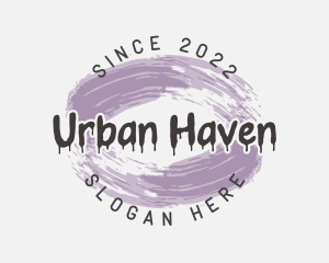 Purple Paint Graffiti logo design