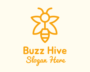 Yellow Bee Outline logo design