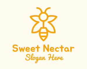 Yellow Bee Outline logo design