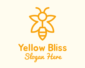 Yellow Bee Outline logo design