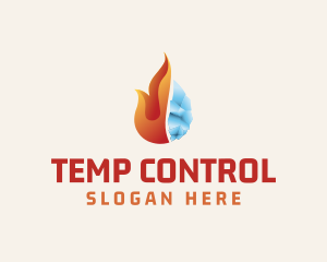 Thermostat - Flame Cooling Thermostat logo design